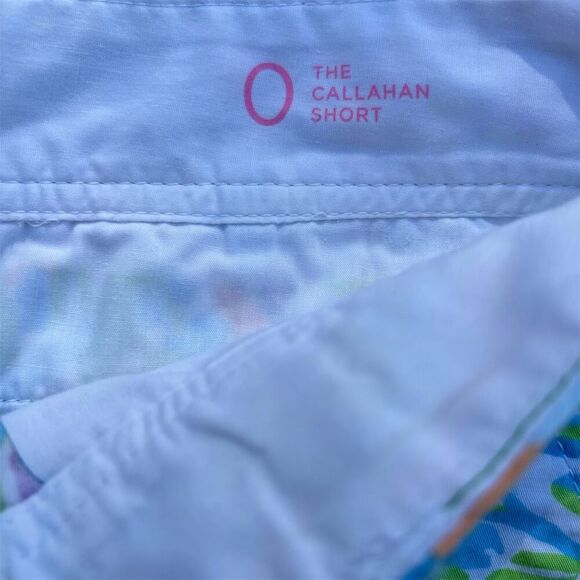 Lilly Pulitzer Callahan Sea Soiree Chino Shorts Blue Floral Women's Button Zip 0 - Picture 5 of 6